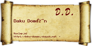 Daku Domán névjegykártya